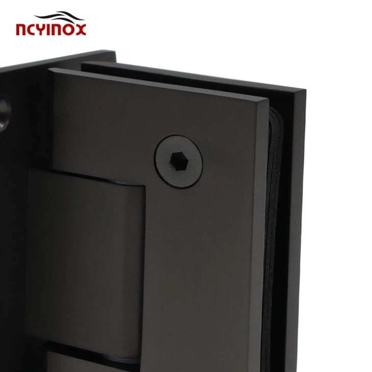 Straight Edge Matte Black Hinge For Glass Door
